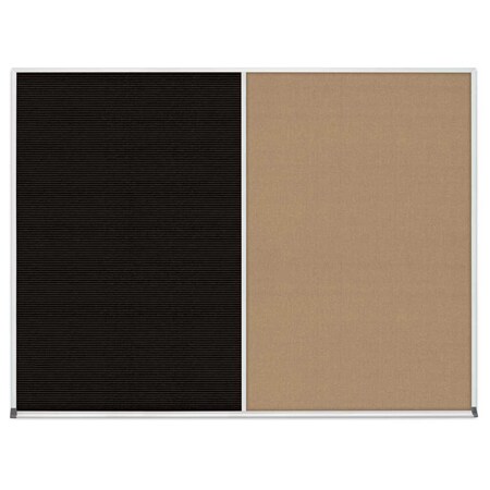 United Visual Products Triple Door Radius Corkboard, 96"x48", Bla, UV7006RC-BLACK-SURF UV7006RC-BLACK-SURF